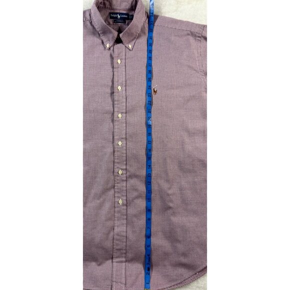 Ralph Lauren Yarmouth Oxford Shirt Mens 18 34/35 Red Micro Check Multicolor Pony - Picture 8 of 9